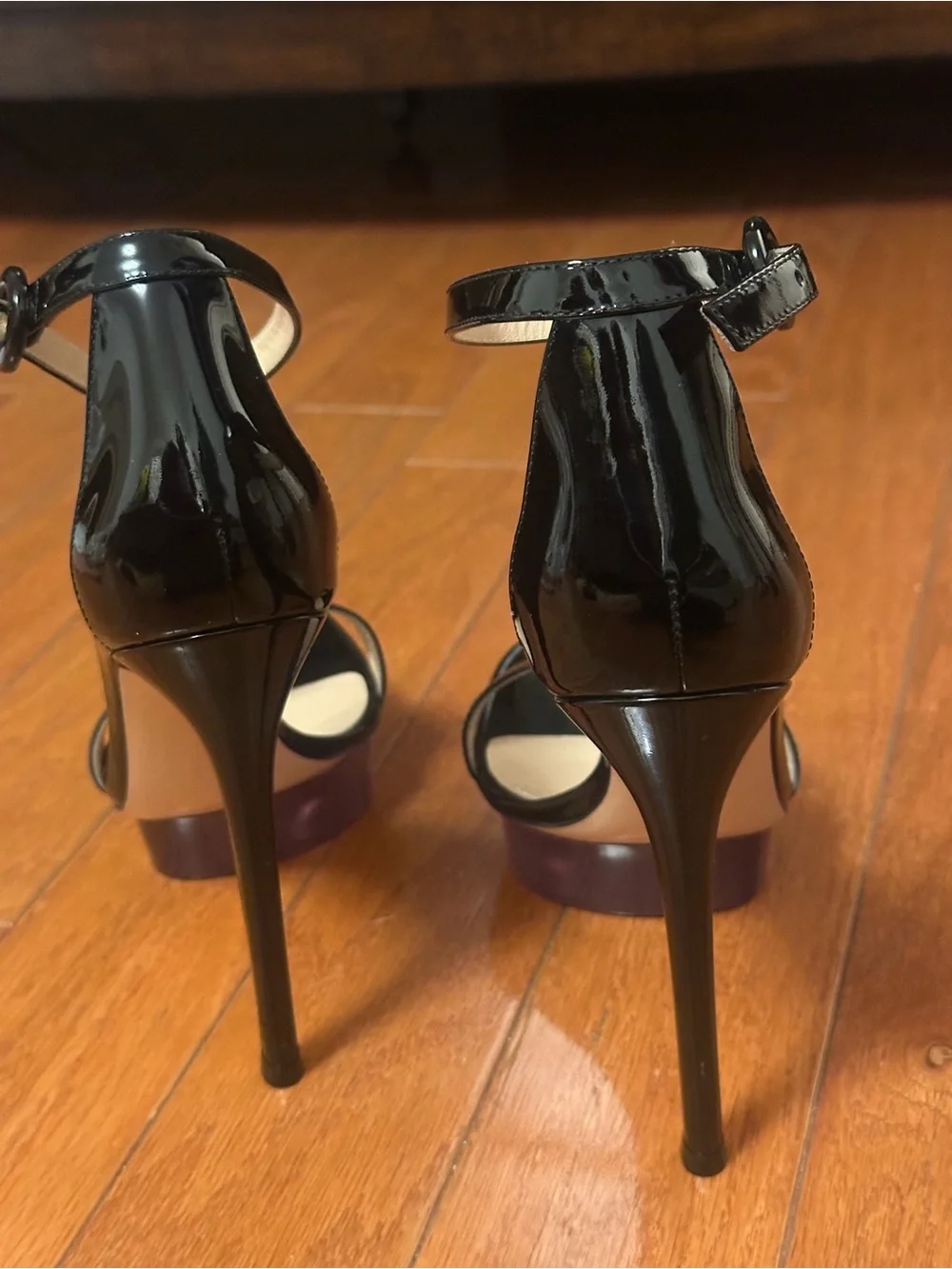 Gianvito Rossi Black Patent Leather Platform Stiletto Sandals | Size 7.5 | NEW